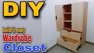 DIY | Wardrobe Closet |Paano Gumawa ng Wardrobe closet na may Drawer | easy to build | Chitman