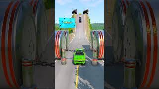 Motorcade & Truck vs Chain Trap - BeamNG.Drive #beamngdrive #shorts