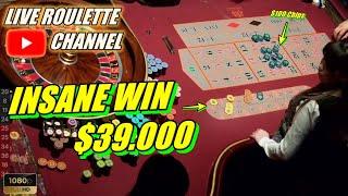  LIVE ROULETTE |  INSANE WIN 39.000 In Las Vegas Casino  $100 Chips Inside Session  2024-09-23