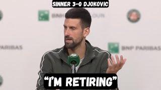 Novak Djokovic ANNOUNCES RETIREMENT after French Open - Post Match Interview - Sinner vs Djokovic