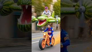 Ronaldo makes Bombardino Crocodilo watermelon for his son. What will Messi do? #ronaldo #football