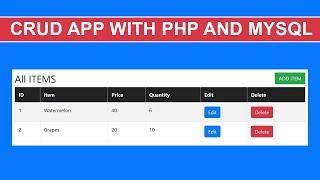 INTRODUCTION TO CRUD APPLICATION IN PHP | PHP CRUD OPERATION USING MYSQL #1