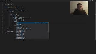 insertion sort Logic In Js