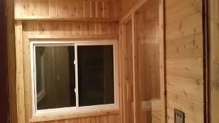 Баня со стеклянной стеной   Sauna with the glass wall