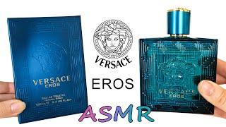 ASMR UNBOXING VERSACE EROS perfume no music background sound and WHISPERING