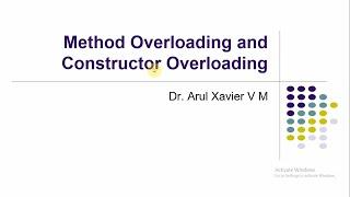 Method and Constructor Overloading in Java