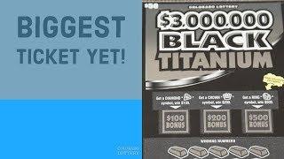 3 MILLION BLACK TITANIUM! $50.00 Colorado Lotto Scratch Ticket