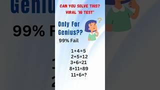 Genius IQ Question | IQ Challenge | Mind Booster #genius #iqboost #geniusmind #trending