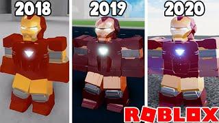 Evolution of Iron Man Simulator 1~2 (2018-2020) ROBLOX