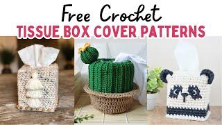 25 FREE Tissue Box Cover Crochet Patterns | Free Tissue Box Cozy Patterns #crochetdecor #crochet