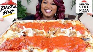 PIZZA HUT MUKBANG , NEW DETROIT STYLE PIZZA 먹방쇼