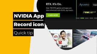 NVIDIA App - How to hide the record icon - Products Explorer YouTube channel