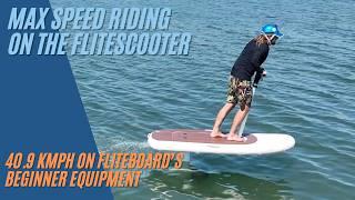 Maxing out the Speed on the Flitescooter. Taking a beginner efoil and cranking it up!