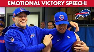 Sean McDermott's Emotional Victory Speech After Tyler Bass Game Winning, Franchise Record Field Goal