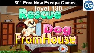 [Walkthrough] 501 Free New Escape Games level 180 - Rescue dog from house - Complete Game