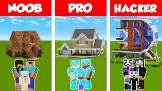 Minecraft NOOB vs PRO vs HACKER: FAMILY HOUSE BUILD CHALLENGE in Minecraft / Animation