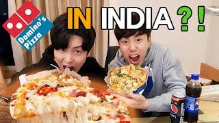 Koreans Try Domino's Pizza in INDIA?! | Domino's Pizza Reaction