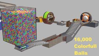 16 000 Colorful Balls Marble Run Loop animation V18 #marblerun #marblerace #blendercycles