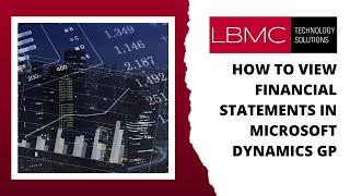 How to View Financial Statements in Microsoft Dynamics GP