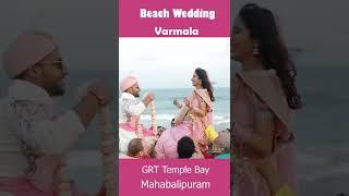 Varmala on Beach | Beach Wedding @Temple Bay Resort Mahabalipuram | Althea Studio