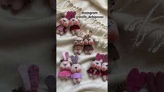 Bunny Brooch handmade Miniature rabbit Cute gift Symbol 2023 year Christmas present