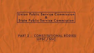 Indian polity-Union Public Service Commission