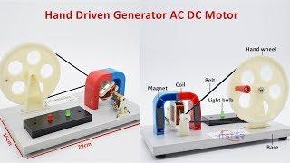 Hand Driven AC DC Generator Students DIY Electrical Physics Lab Equipment