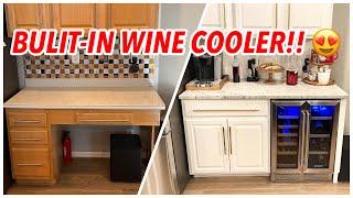 DIY-Built-In Wine Cooler/Coffee Bar