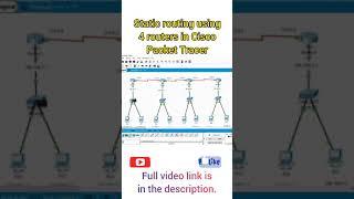 Static routing using 4 routers| Cisco Packet Tracer #cisco #networking #static_routing
