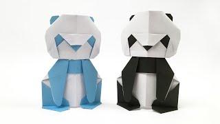 Easy Origami Panda - Easy Origami Tutorial - How to make an easy origami panda