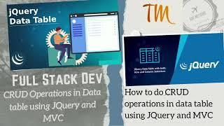 Data table CRUD Operation using JQuery and MVC | WEB | UI Design | Web App | Full Stack Development