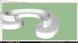 Sketchup farklı modellme tekniği ile yapılmış bank modeli 1