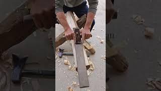 The process of wood planing and trimming timber