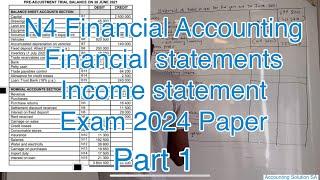 N4 Financial Accounting | Income Statement Exam Paper 2024 | Financial statements