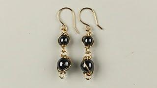 Wire Wrapped Hematite Bead Earrings Tutorial