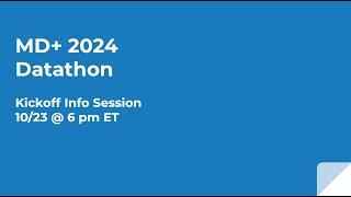 [MDplus Datathon 2024] Kickoff Event