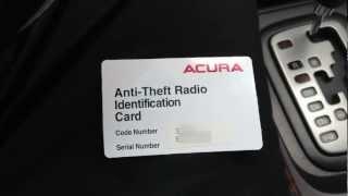 How to Reset Acura Anti Theft Radio & Retrieve Serial Number Code