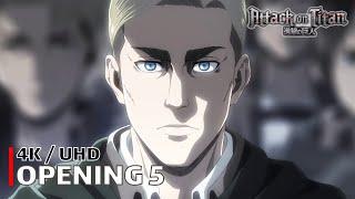 Attack on Titan - Opening 5 【Shoukei to Shikabane no Michi】 4K / UHD Creditless | CC