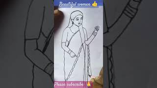 beautiful women  trending video#artandcraft #drawing #artscraft #art short video