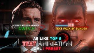 Ae like top 5 most primium text animation  | After motion text xml  #text