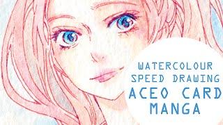 Watercolour Speed Drawing: Manga ACEO card