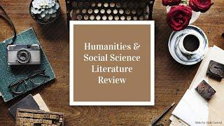 Humanities and Social Science Literature Review workshop