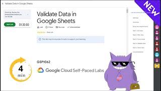 Validate Data in Google Sheets | #2025 | #GSP1062 |#qwiklabs |Solution