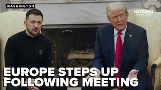 Ukrainian President Zelenskyy gets support after being shunned inside the Oval Office