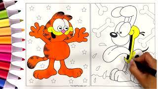 Garfield & Odie Coloring Pages Adventure for Kids Step-by-Step Guide #coloring #garfield