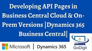 Developing API Pages in Business Central Cloud & On-Prem Versions