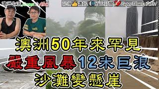 【1187】澳洲50年來罕見嚴重風暴12米巨浪黃金海岸沙灘變懸崖｜Cyclone Alfred|澳洲投資移民生活