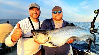 Lake Michigan Salmon Fishing!!!..."EMERGENCY" on The Water...Catch Clean & Emergency