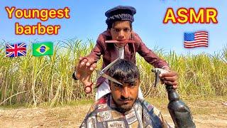 ASMR youngest barber in the world fast haircut