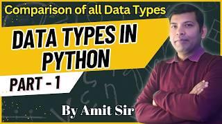 Comparision of all Data Types in Python | Data Types in Python | Python Tutorial for Beginners